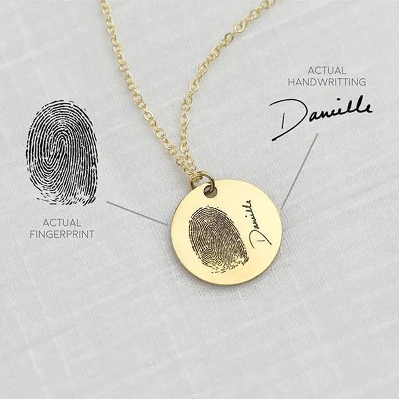 Personalized Disc Fingerprint Necklace