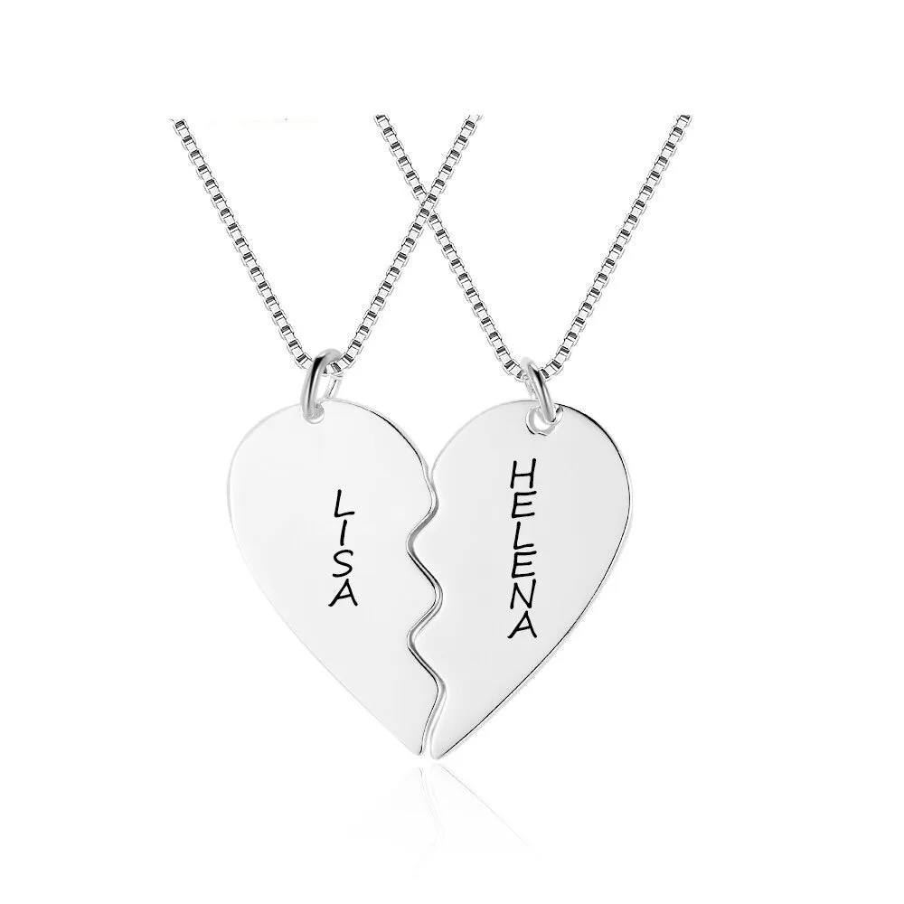 Personalized Engraved Name Couple Necklaces