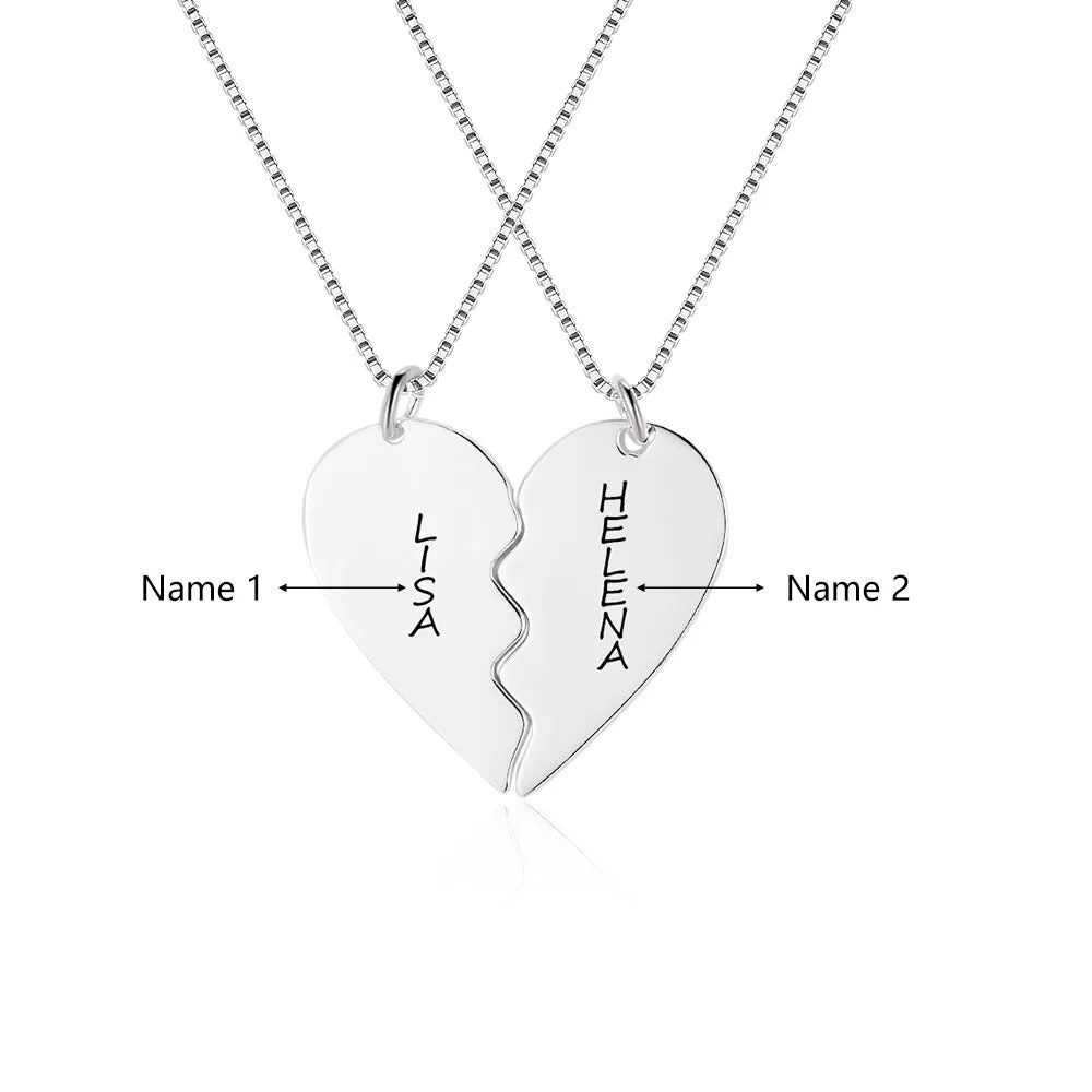 Personalized Engraved Name Couple Necklaces