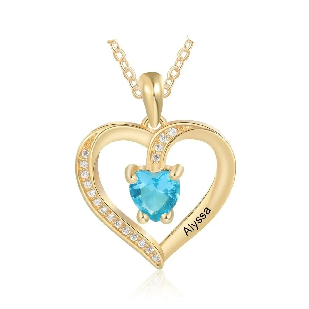 Personalized Engraved Name Heart Pendant