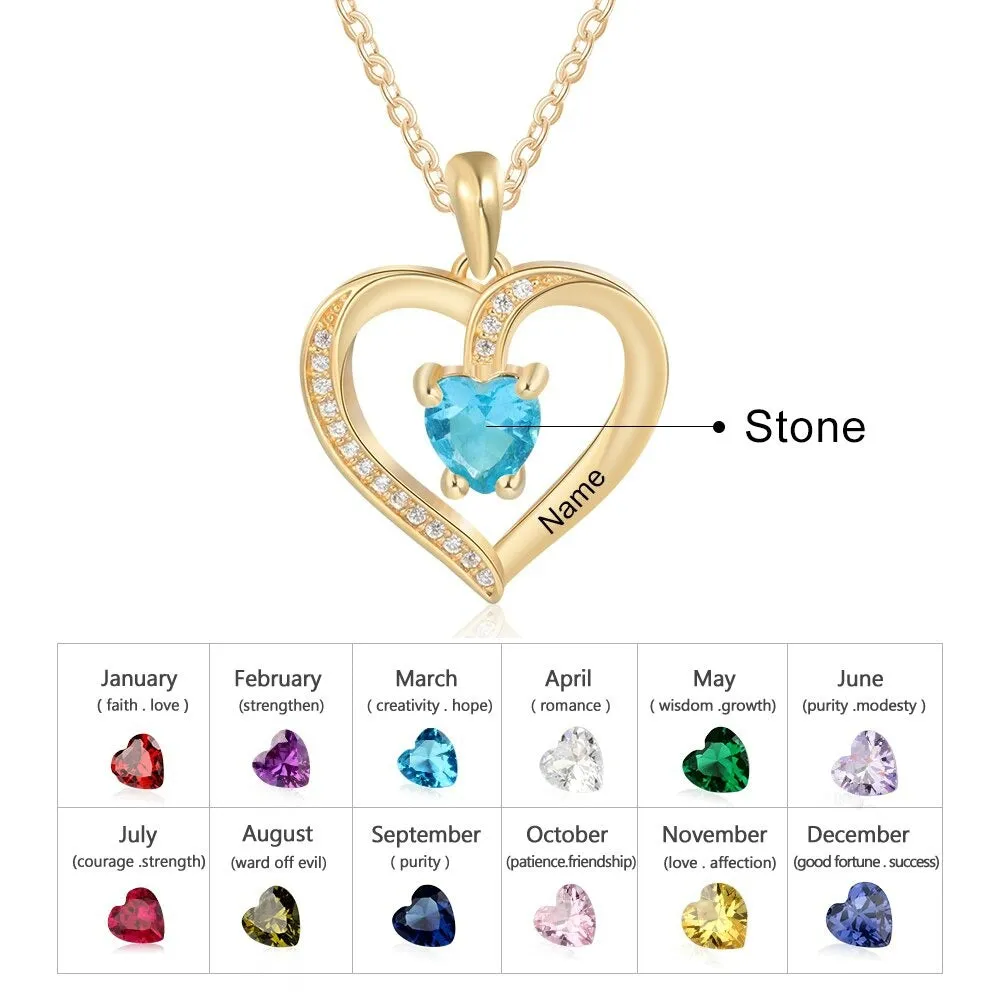 Personalized Engraved Name Heart Pendant