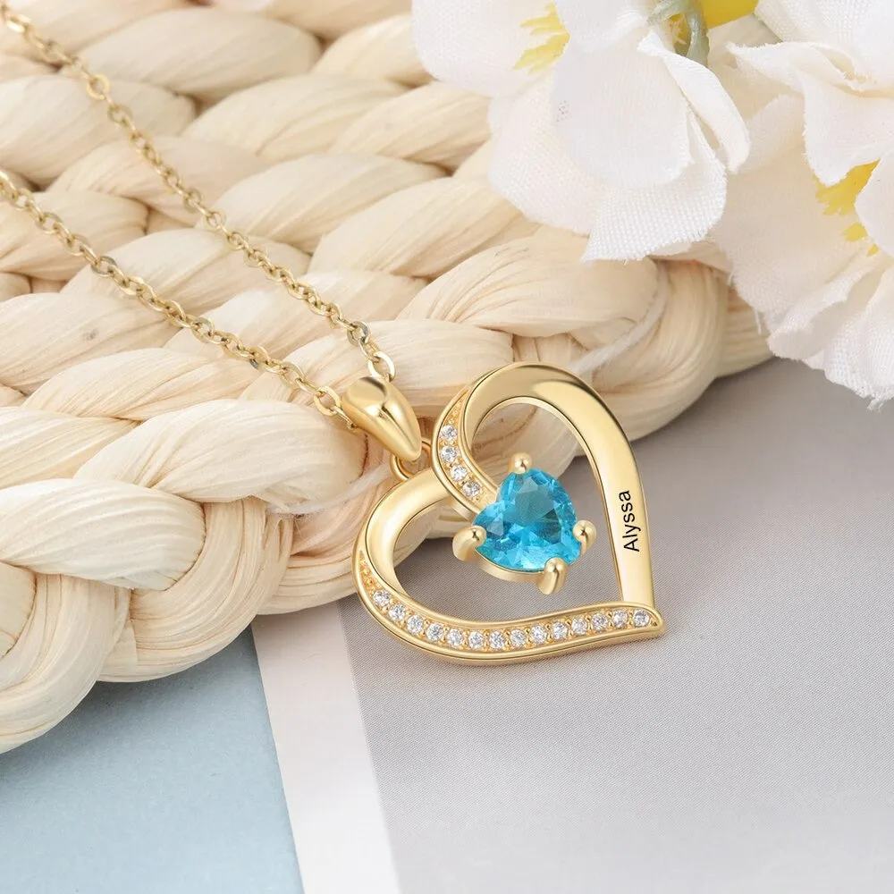 Personalized Engraved Name Heart Pendant