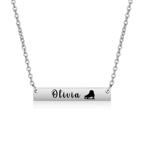 Personalized Figure Skating Bar Necklace