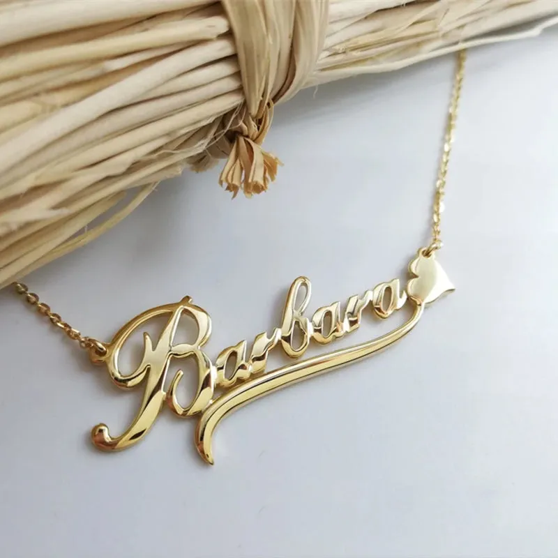 Personalized Flower Name Necklaces For Women Girl Favorite Jewelry Custom Musical Note Heart Nameplate Beauty Necklace