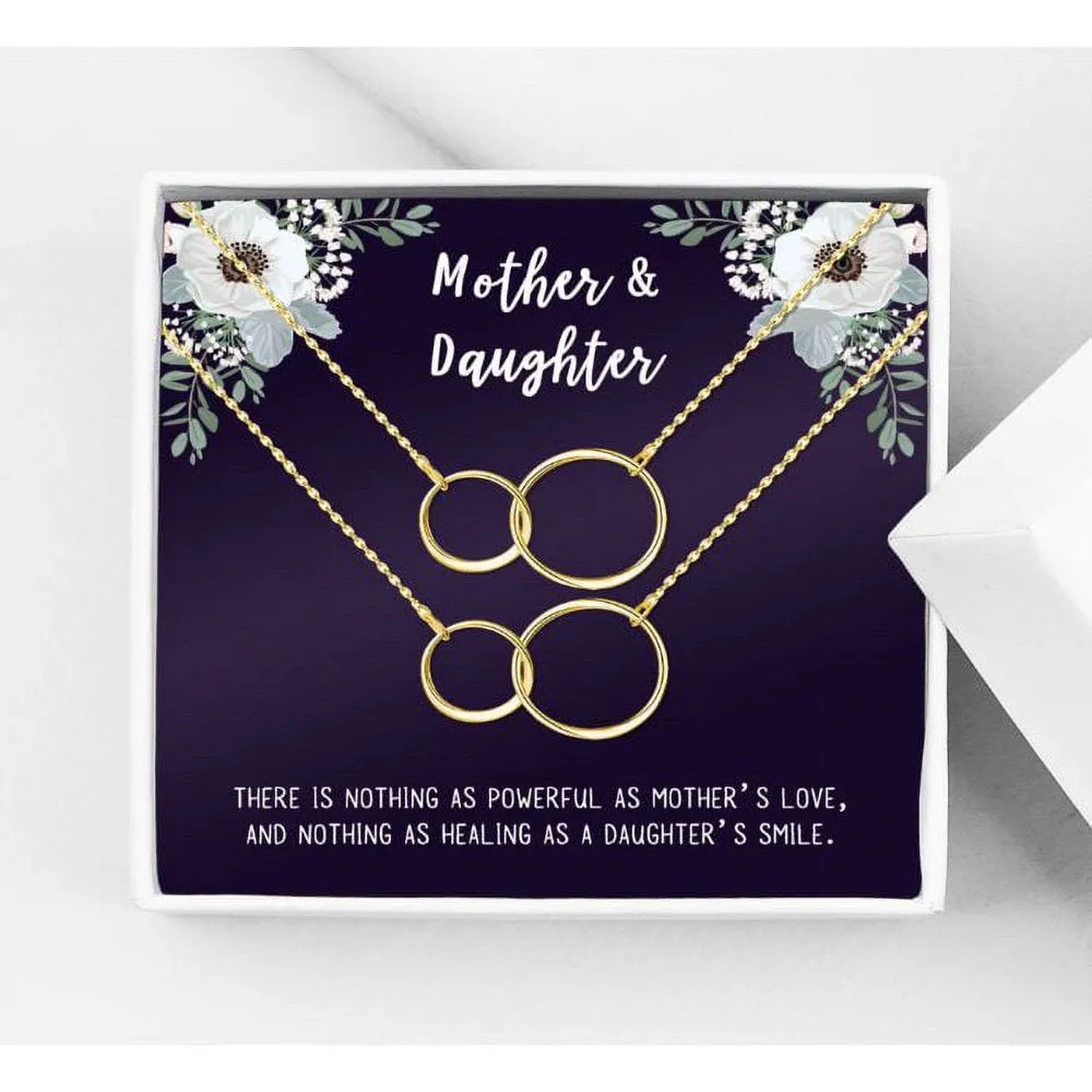 Personalized Gift for Her, Mother's Day Gift for Mom, Jewelry for Her, Matching Mother's Day Gift, Mom and Daughter Gift, Matching Mother's Day Necklace [Rose Gold Infinity, Personalized Card]