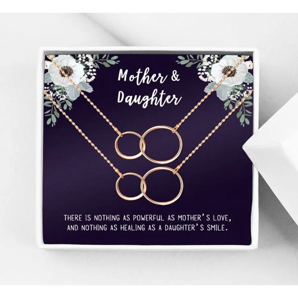 Personalized Gift for Her, Mother's Day Gift for Mom, Jewelry for Her, Matching Mother's Day Gift, Mom and Daughter Gift, Matching Mother's Day Necklace [Rose Gold Infinity, Personalized Card]