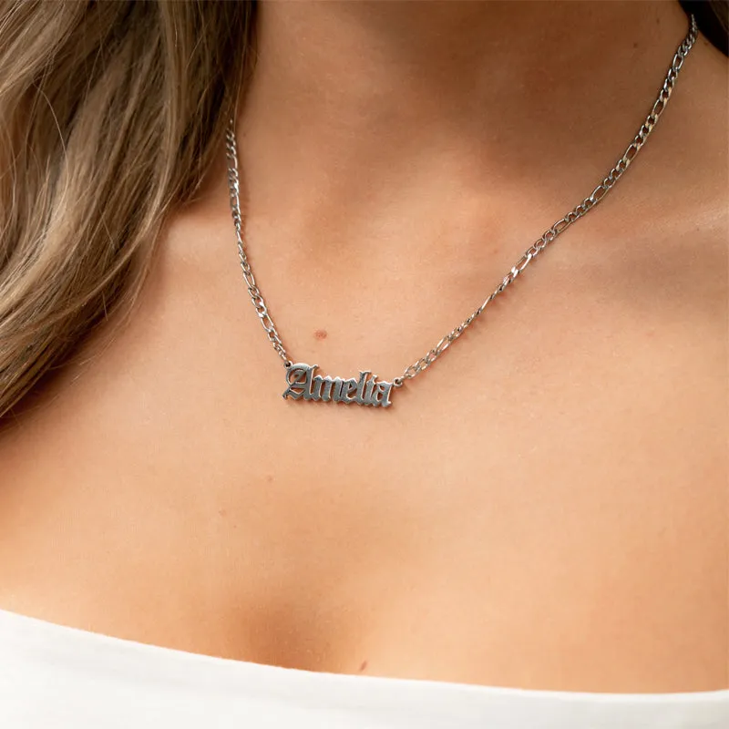 Personalized Old English Name Necklace