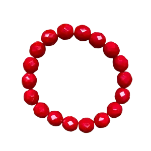 Poppy Red Faceted 10mm Bracelet