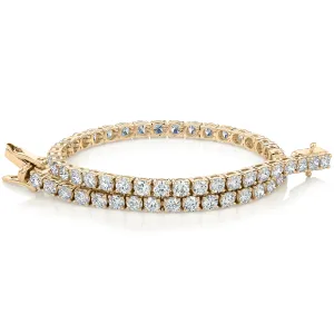 Premium Laboratory Created Diamond, 5 carat TW round brilliant tennis bracelet in 18 carat yellow gold