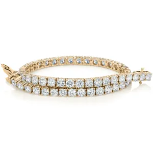 Premium Laboratory Created Diamond, 7 carat TW round brilliant tennis bracelet in 10 carat yellow gold