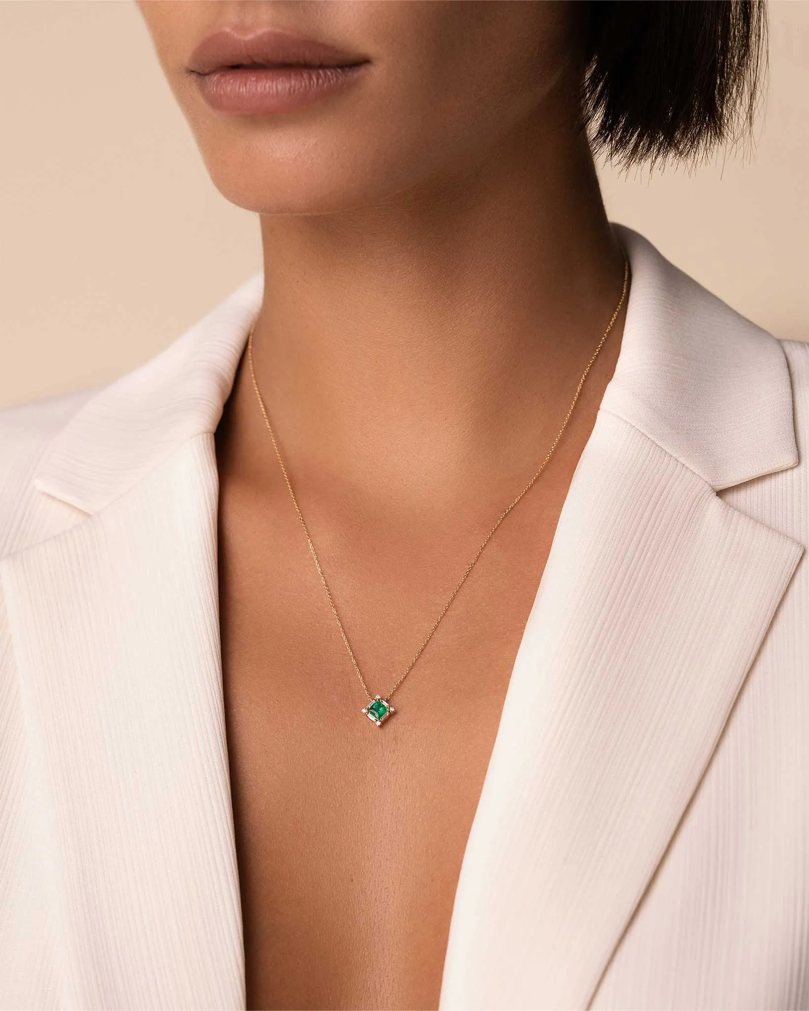 Princess Midi Emerald Pendant