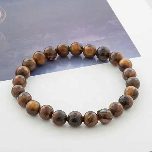 QIHE JEWELRY Tiger Eye Buddha Bracelets Natural Stone Lava Round Beads Elasticity Rope Men Women Bracelet Free Shipping