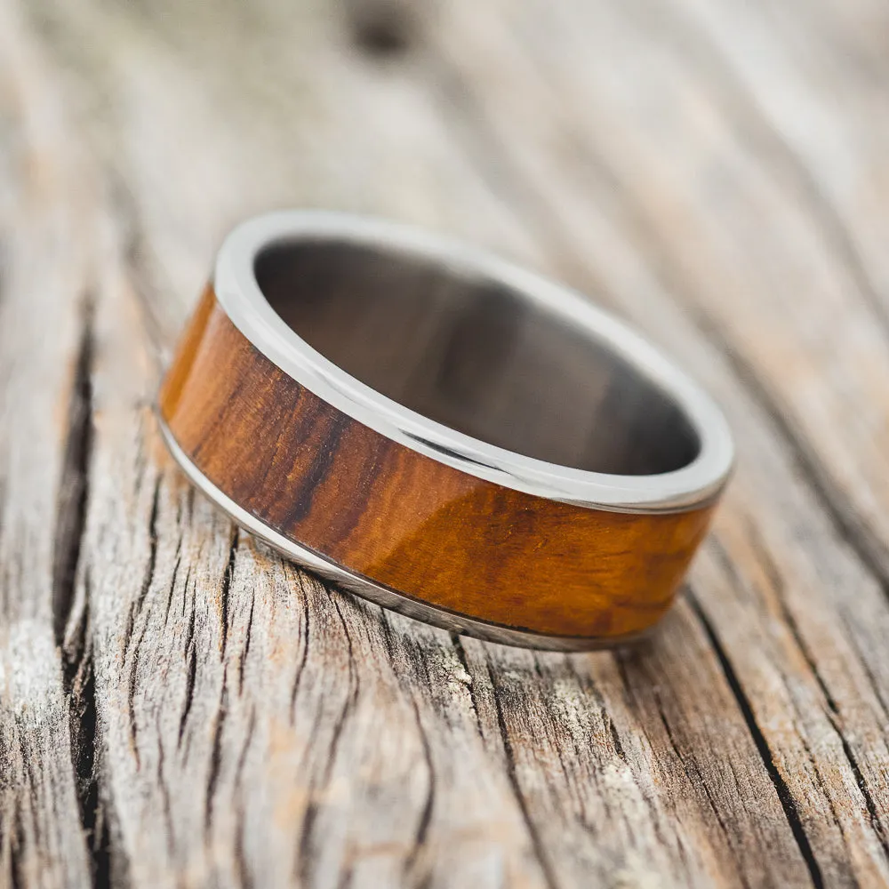 "RAINIER" - IRONWOOD WEDDING BAND - 14K WHITE GOLD - SIZE 10 1/2