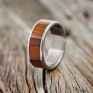 "RAINIER" - IRONWOOD WEDDING BAND - 14K WHITE GOLD - SIZE 10 1/2