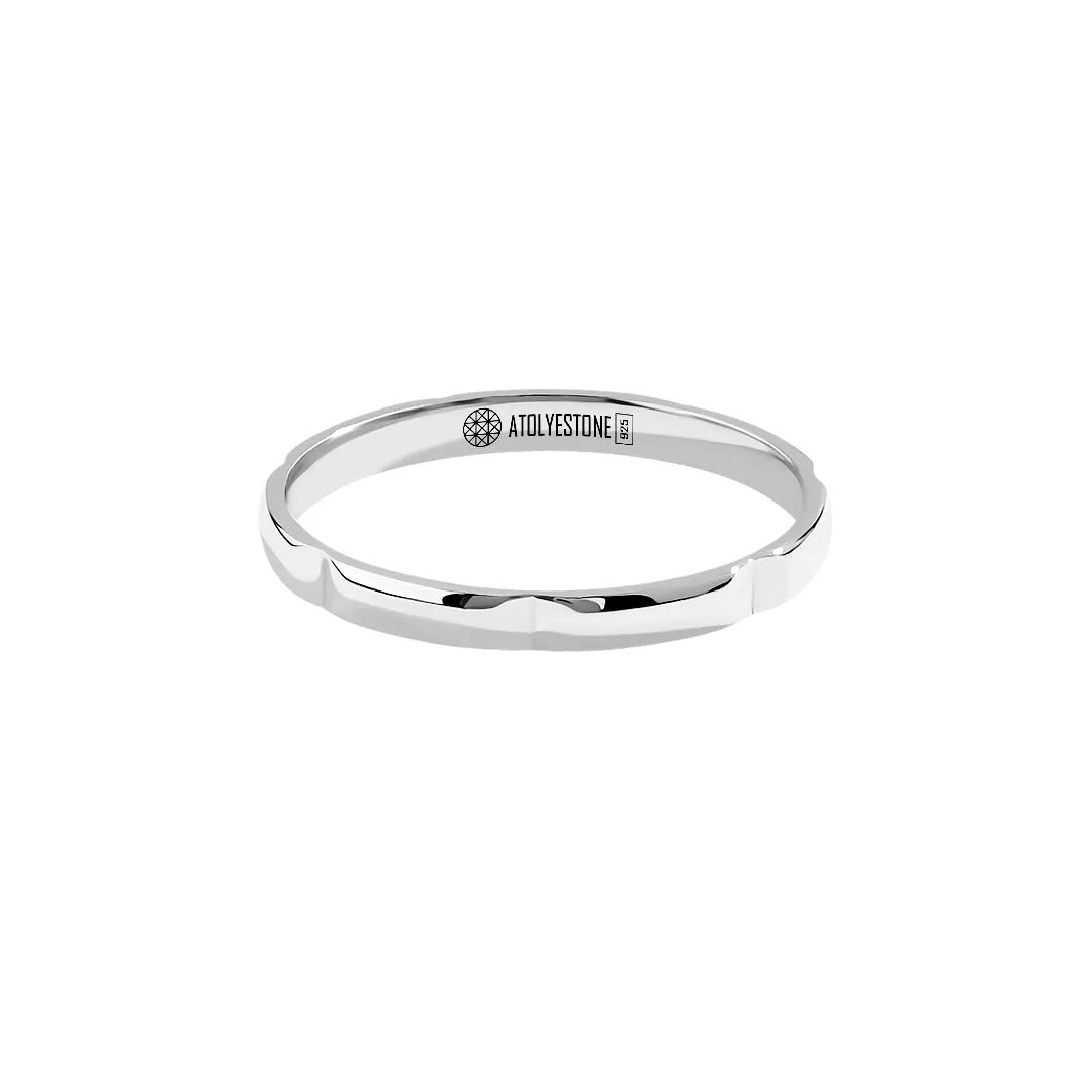 Rectangular Linked Band in Silver