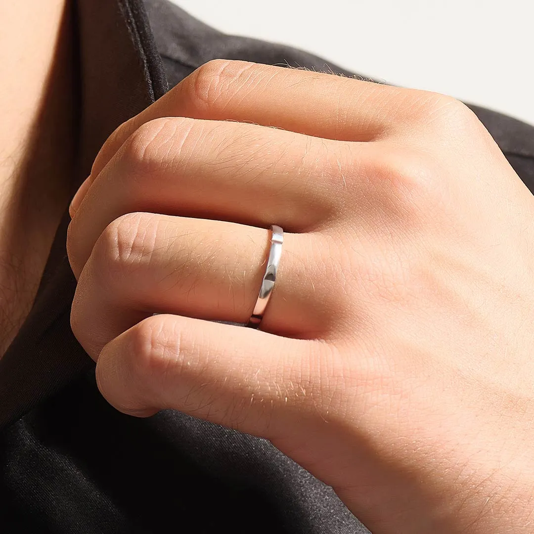 Rectangular Linked Band in Silver