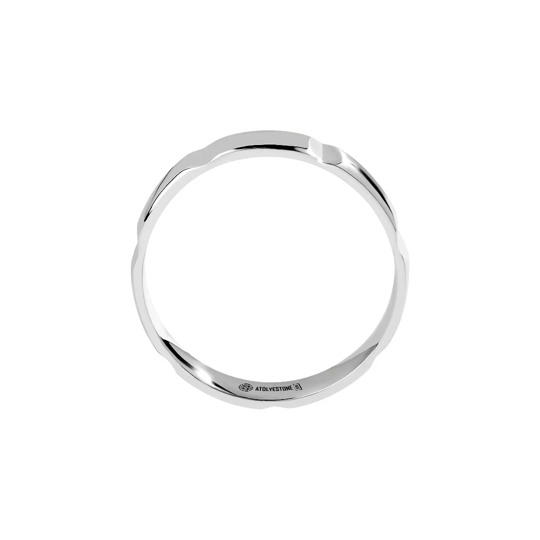 Rectangular Linked Band in Silver