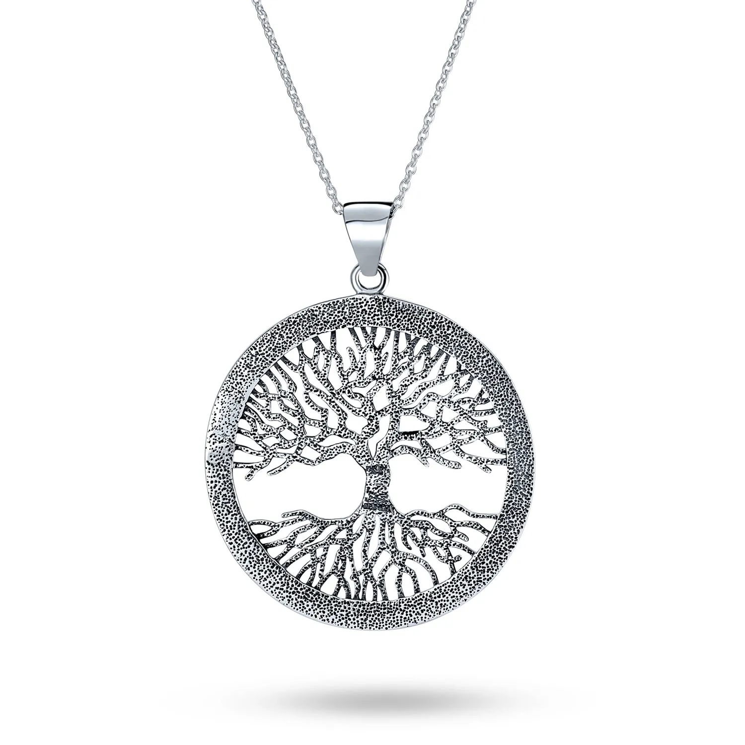 Rising Sun Celtic Knot Tree Of Life Pendant Necklace in Sterling Silver