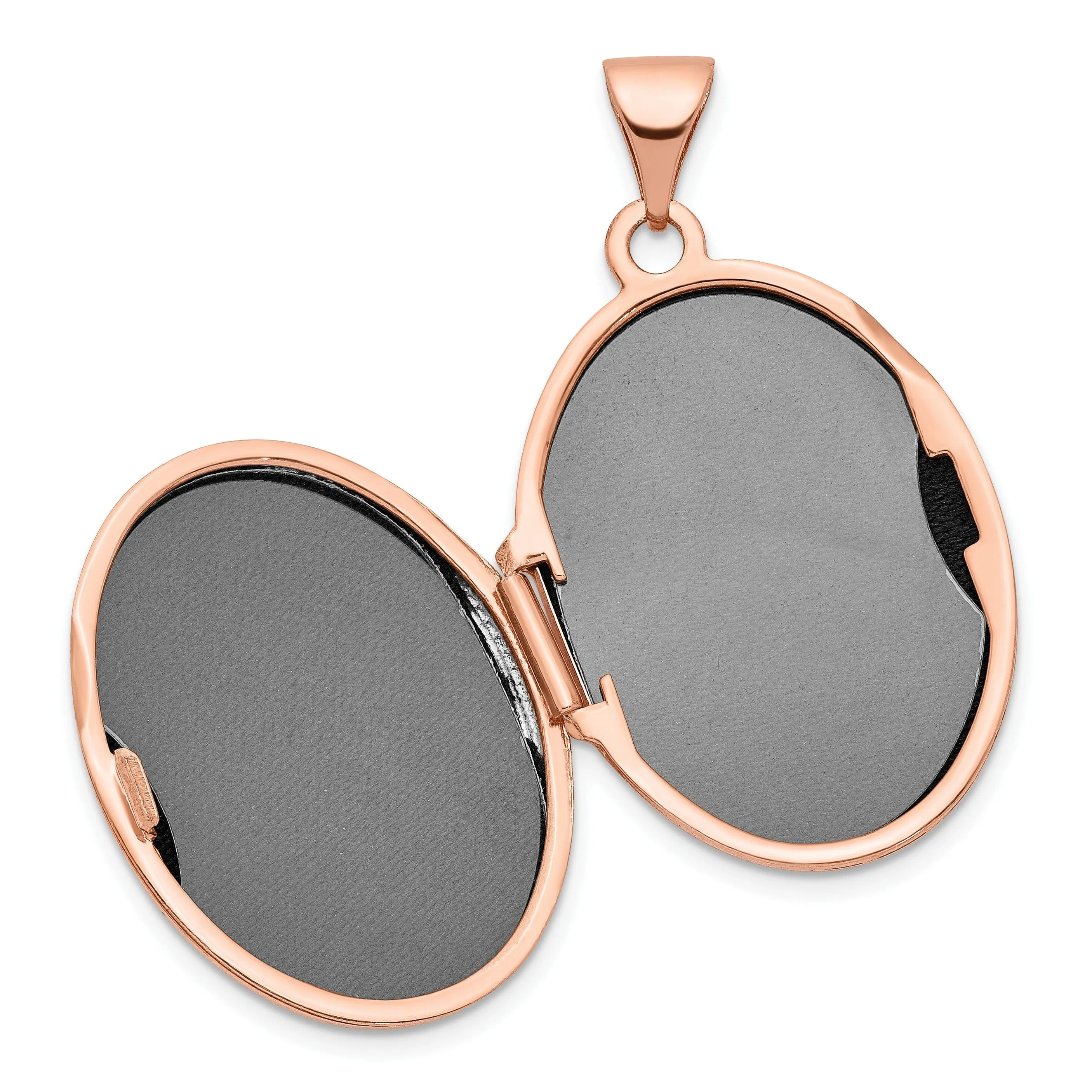 Rose Gold Oval with Vintage blk interior Locket