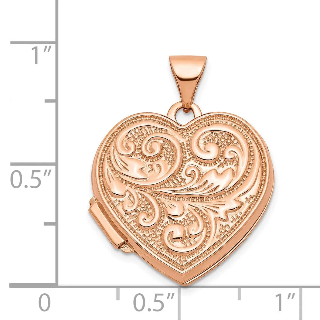 Rose Gold Scrolled Love you always Heart Locket