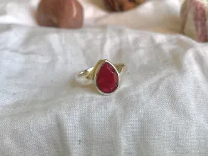 Semi-precious Ruby Efimia Ring - Teardrop (US 6 & 6.5)