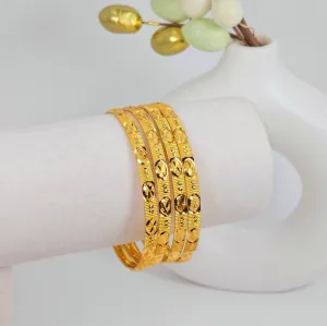 Set of 4 Gold Plated Indian Bangles