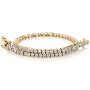 Signature Simulant Diamond 3 carat* TW round brilliant tennis bracelet in 10 carat yellow gold