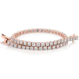 Signature Simulant Diamond 5 carat* TW round brilliant tennis bracelet in 10 carat rose gold