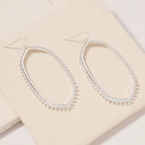 Silver Geometric Metal Dangling Earrings