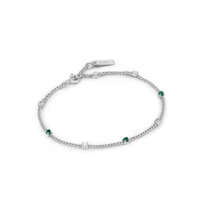 Silver Malachite Chain Bracelet B039-01H-M