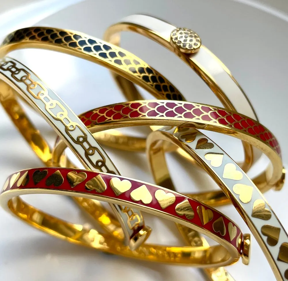 Skinny Salamander Red & Gold Bangle