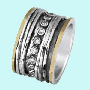 Spinner rings for women. Bluenoemi Israeli designer silver gold Jewelry for woman