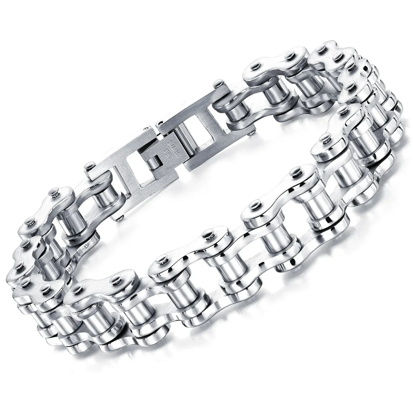 Stainless Steel Biker Link Chain Bracelet