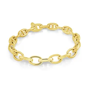 Stainless Steel Yellow Gold Plated Mariner Link Men's Bracelet