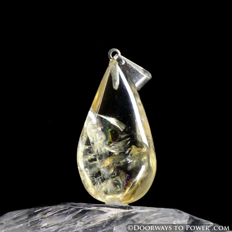 Stunning John of God Citrine Quartz Crystal Drop Pendant