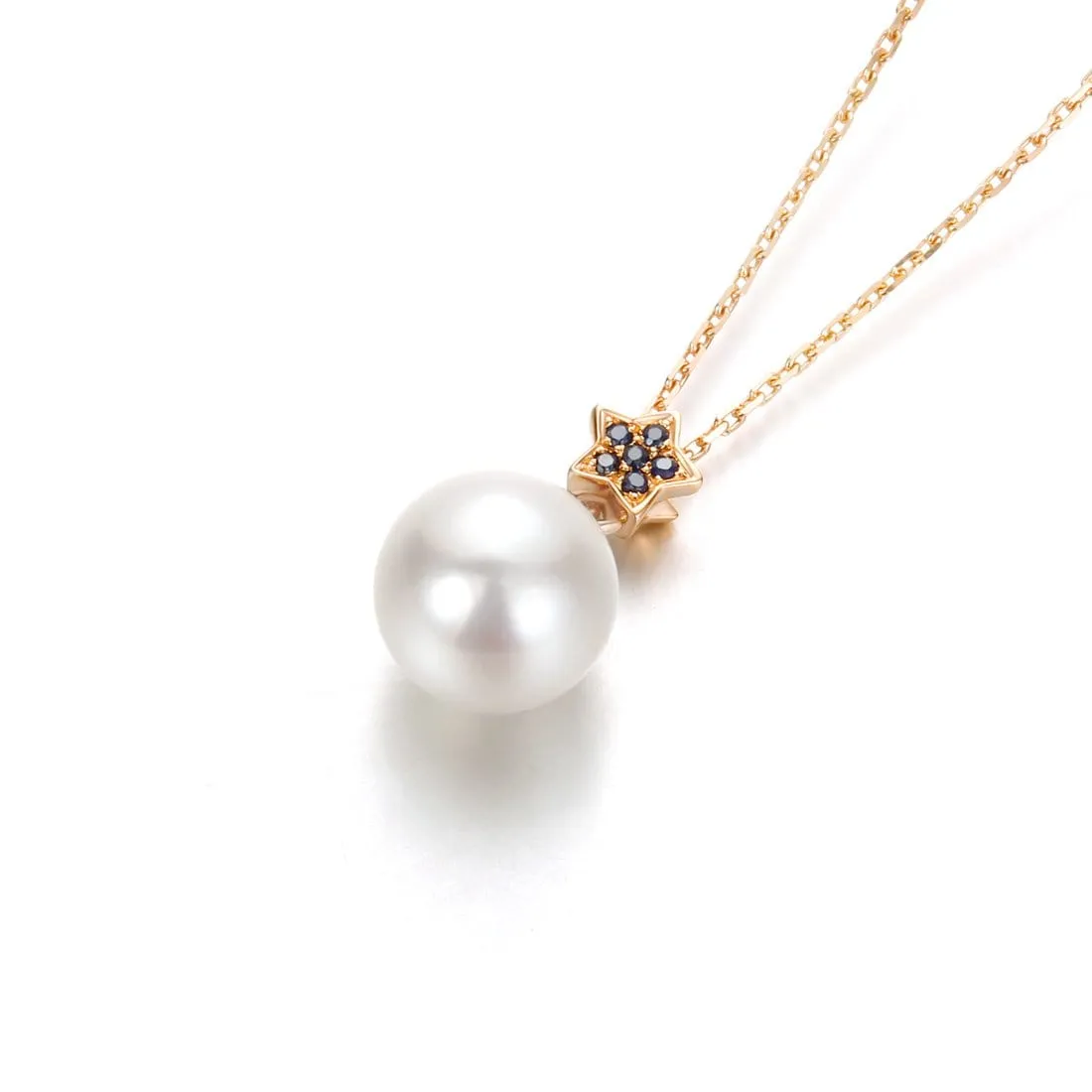 The "Starry Night" Akoya Pearl Pendant 18k Gold Necklace