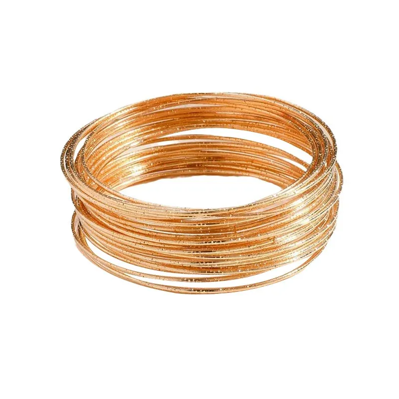 Timeless Metal Bangles Set For Women - Colorful 30 Pieces Set, Textured Thin Circles, Trendy Classic Styles Fashion Jewelry for Gift, Party, Daily Wear - Perfect Gift for Women