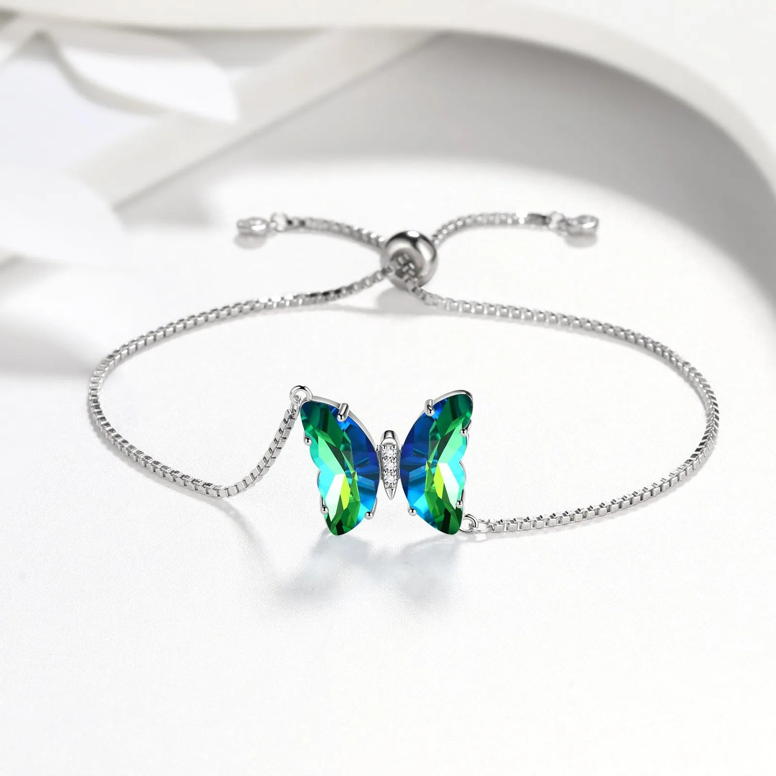 Tokyo Mart Green Butterfly Bracelet May Emerald Birthstone Women Girls Jewelry Birthday Gift