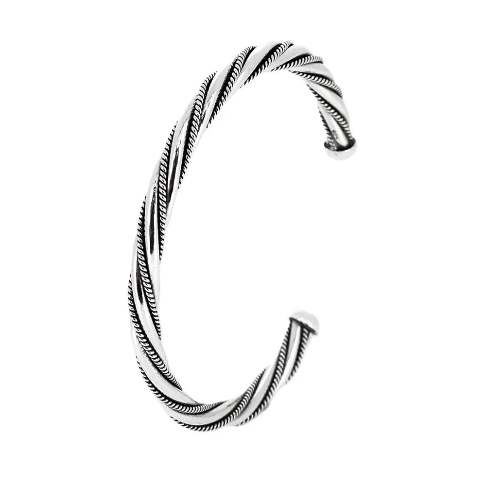 Torque Bangle for Men Handcrafted from solid 925 Silver