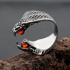 Unique Punk Double Cobra Snake Ring