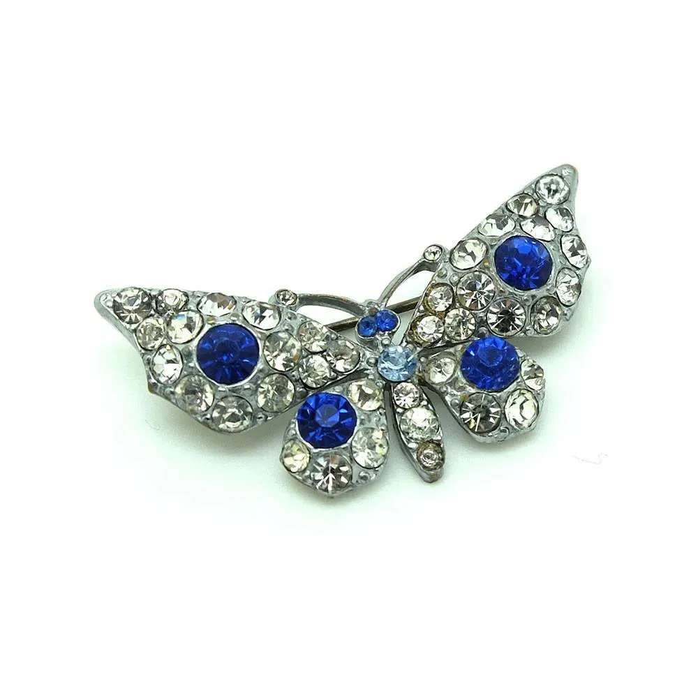 Vintage 1930s Paste Butterfly Brooch