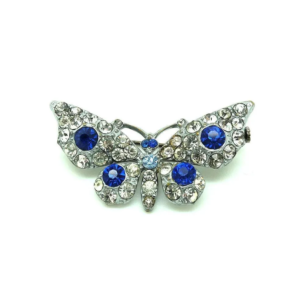 Vintage 1930s Paste Butterfly Brooch