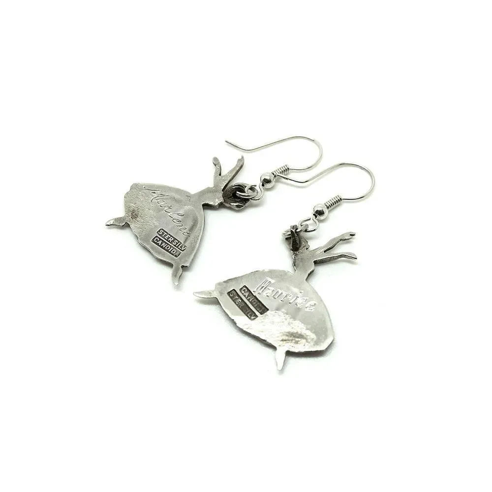 Vintage 1940s Ballerina Silver Drop Earrings