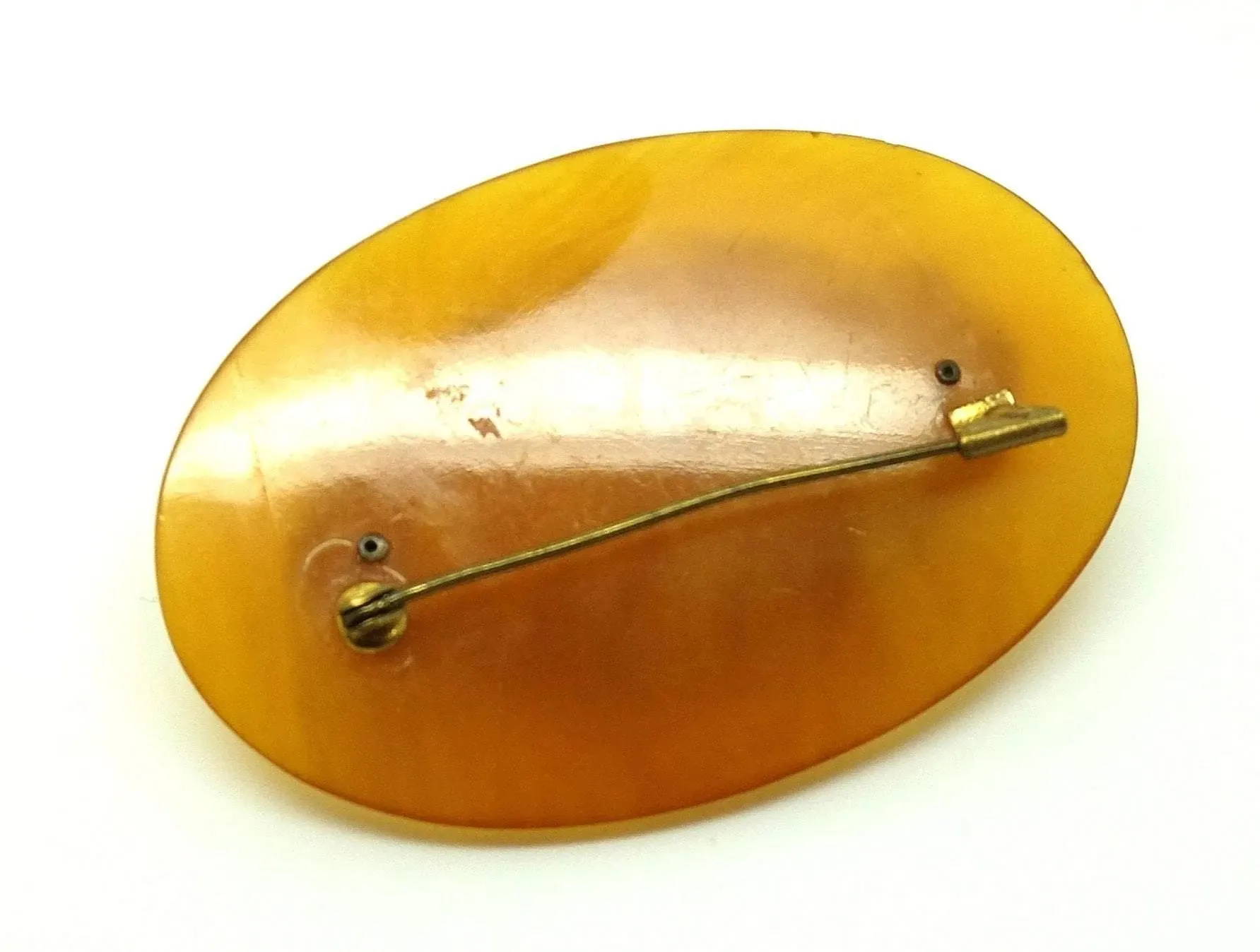 Vintage Art Deco 1930s Amber Bakelite Brooch