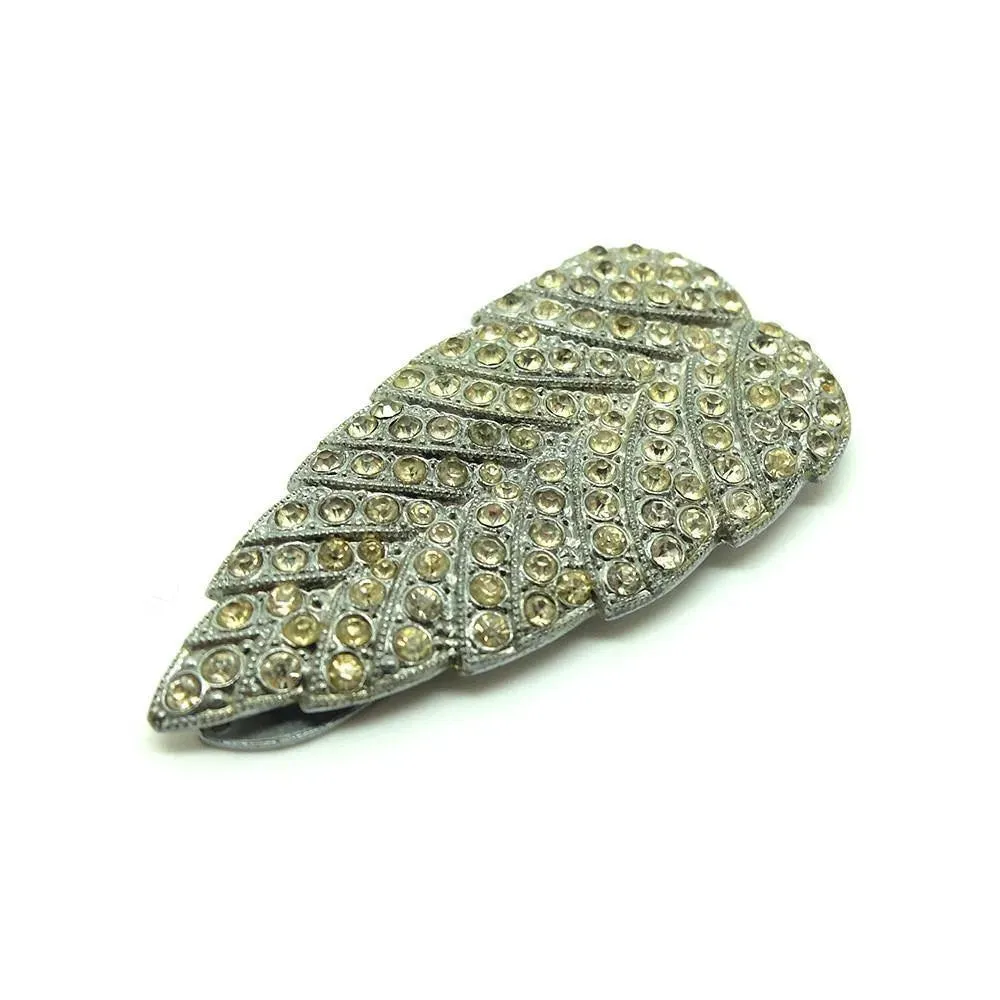 Vintage Art Deco 1930s Leaf Dress Clip Brooch