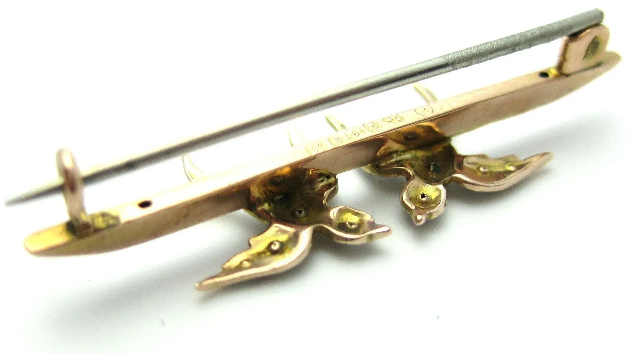 Vintage Gold Swallow Bar Brooch