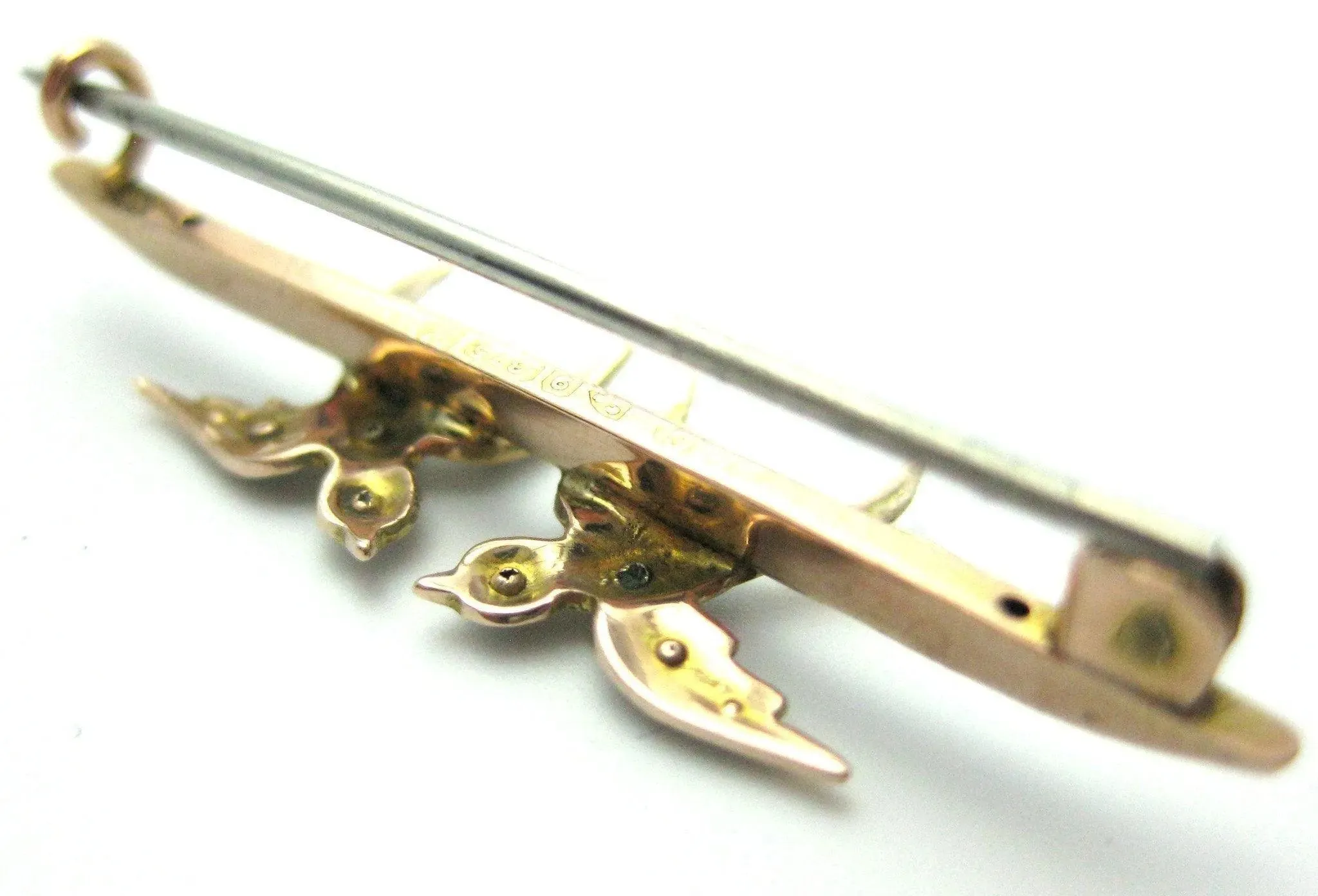 Vintage Gold Swallow Bar Brooch