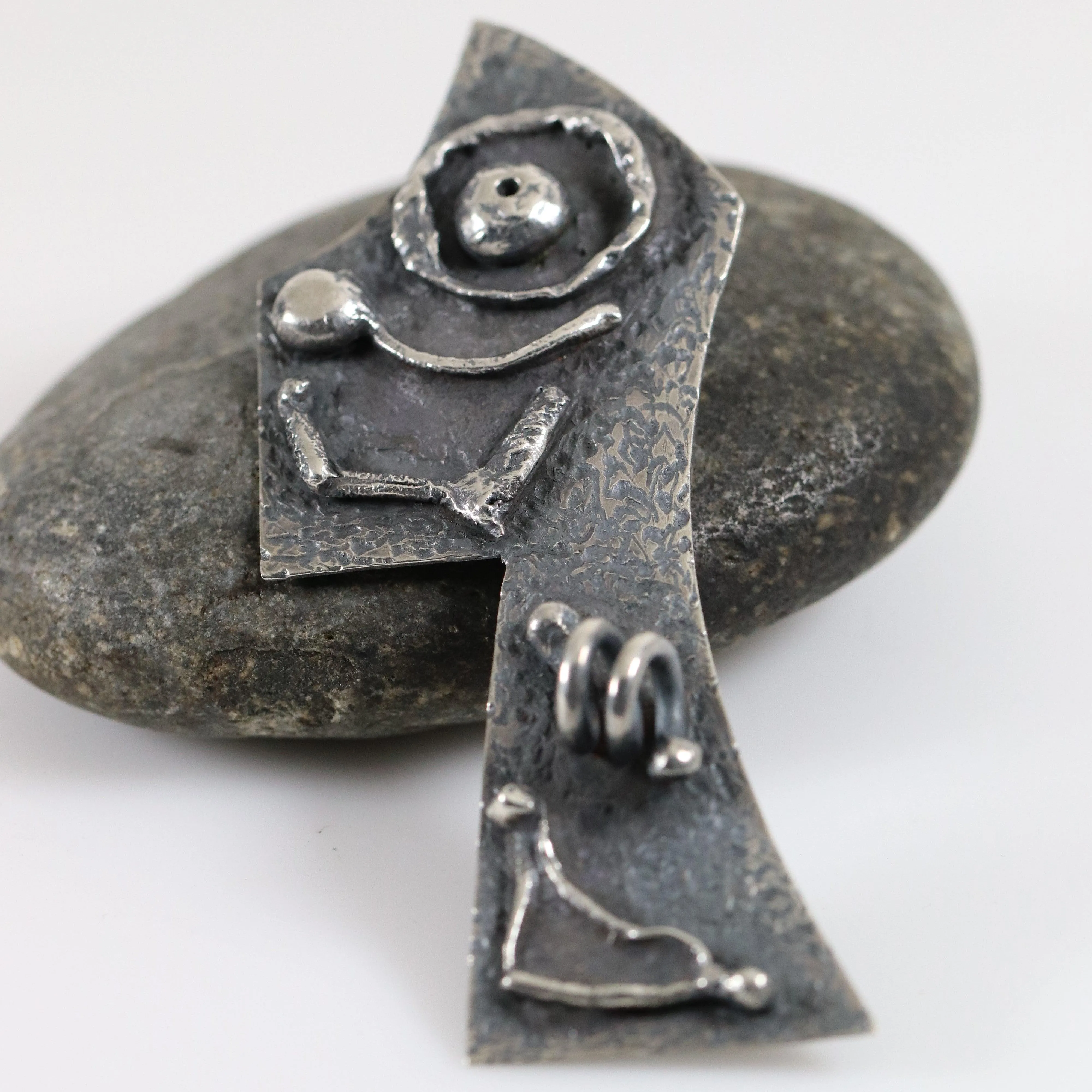 Vintage Handcrafted Silver Jewelry | James Parker Brutalist Brooch