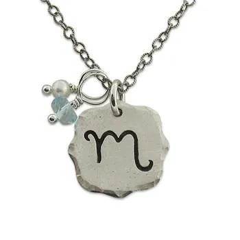 Vintage Initial Charm Necklace