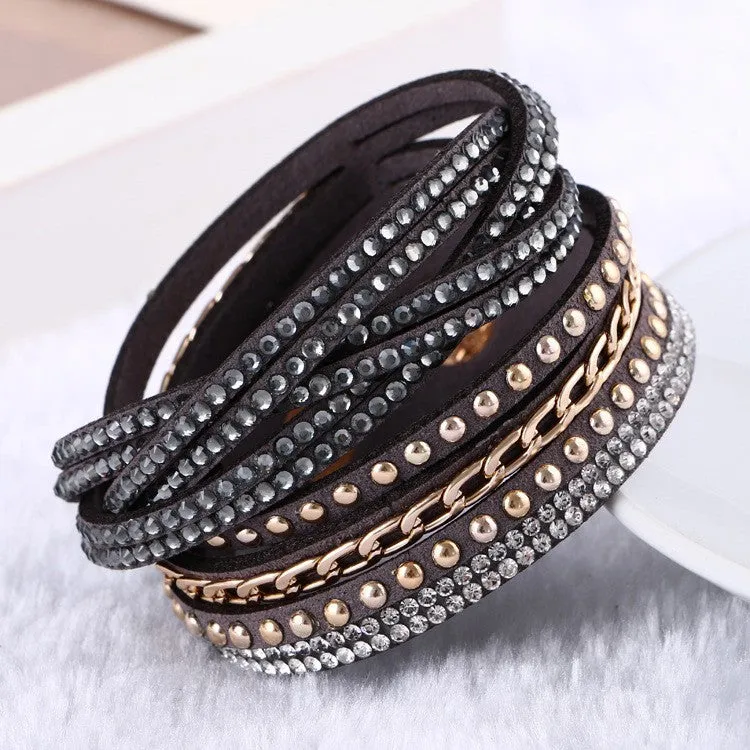 Vintage Unisex Multilayer Leather Bracelet Christmas Gift Charm Bracelets Vintage Jewelry For Women Pulsera